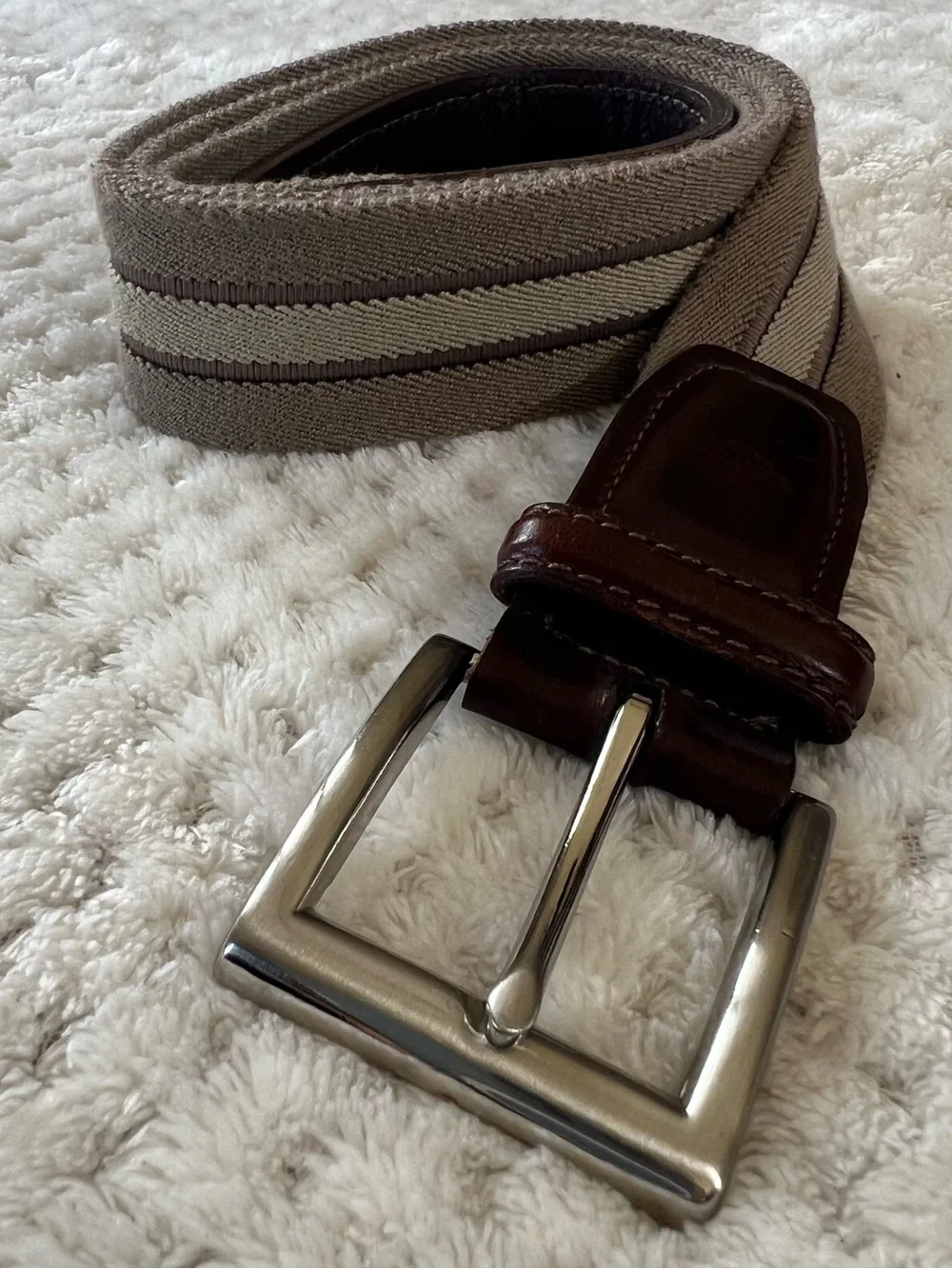 Vintage Dockers Heritage Leather Canvas Stretch Cord Casual 11DK03 Belt- SZ 36